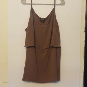 Mauve Sleeveless Cami Sweet Tier Satin Top
